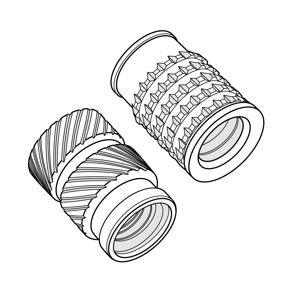 Knurled & Barbed Threaded Inserts — Spaenaur - Fasteners Right Now