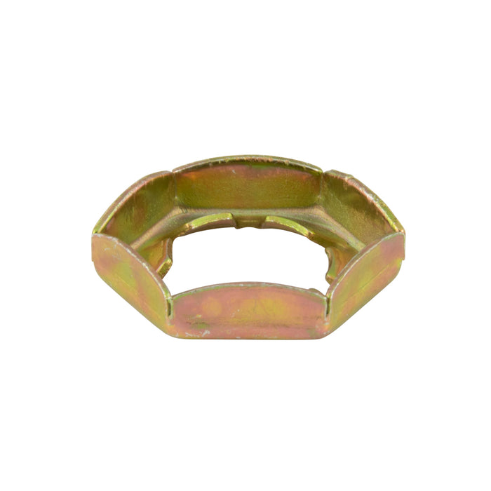 Self-Locking Counter Nut, DIN 7967 M22 x 2.5, 32mm A/F, 6 Notches, Spring Steel Zinc Plated, Yellow Iridescent DIN 7967/ST-YZ M22 by Spaenaur Inc.