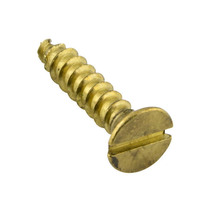 Wood Screw, Flat Head 90° ctsk., Slotted, #14 x 3-1/2" Length, Brass, ASME/ANSI B18.6.1