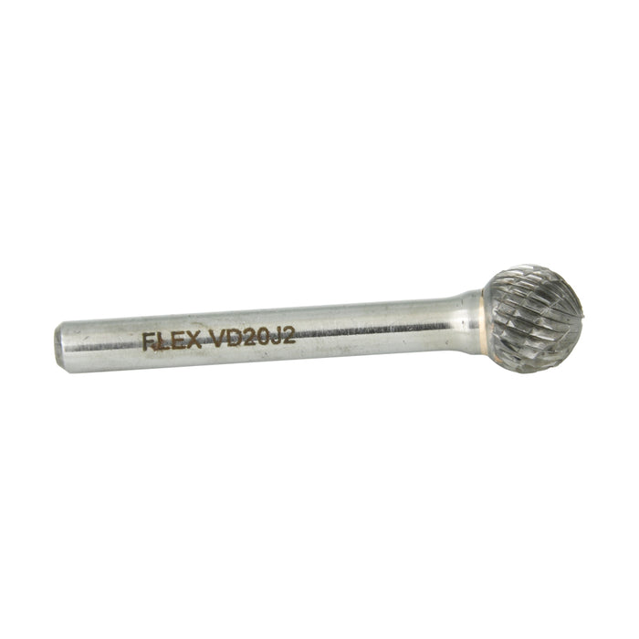 Carbide Burr, Double Cut Ball Shape 1/2" DIA x 7/16" LGTH x 1/4" Shank Hardened Steel Shank, Tungsten Carbide Tip by Spaenaur Inc.