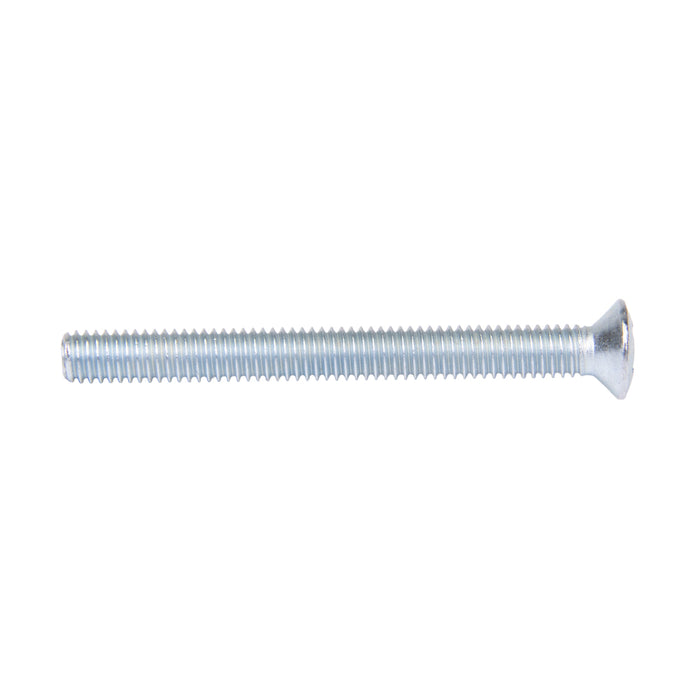 Machine Screw, Oval Head, Phillips Drive, M4 x 0.70 mm UNC x 40 mm Length, Steel Zinc Plated Trivalent by Spaenaur Inc.