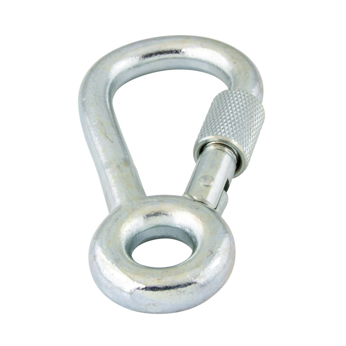 Mousqueton avec vis de sécurité 100 mm LG x 10 mm DIA Fil 10 mm Ouverture par encliquetage Acier forgé Zingué par Spaenaur Inc.
