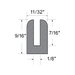 Extrusion en forme de « U » 9/16 po O/A HT x 11/32 po Base, pour verre de 1/8 po, en bobine de 50 pi, composé SBR noir, dureté 65-75 D, par Spaenaur Inc.