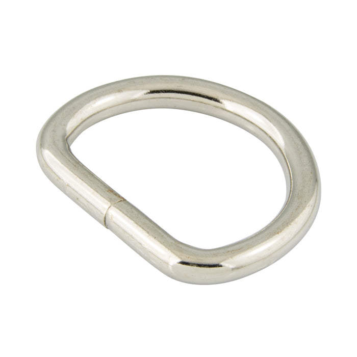Dee Ring (Welded Joint) 1 3/4" Inside Width, .250" Wire DIA Steel Nickel Plated by Spaenaur Inc.