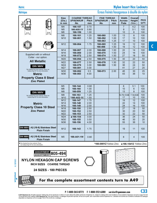 Hex Lock Nut, DIN 980V M30 x 2.00 Fine Thread CL 8 Steel Zinc Plated DIN 980V/8-ZP/Fine M30X2.00