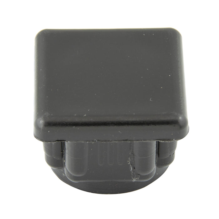 Bouchon à insérer, base carrée plate, tube de 1 1/8 po de diamètre extérieur x calibre 16-18 x 7/8 po de hauteur, polyéthylène noir