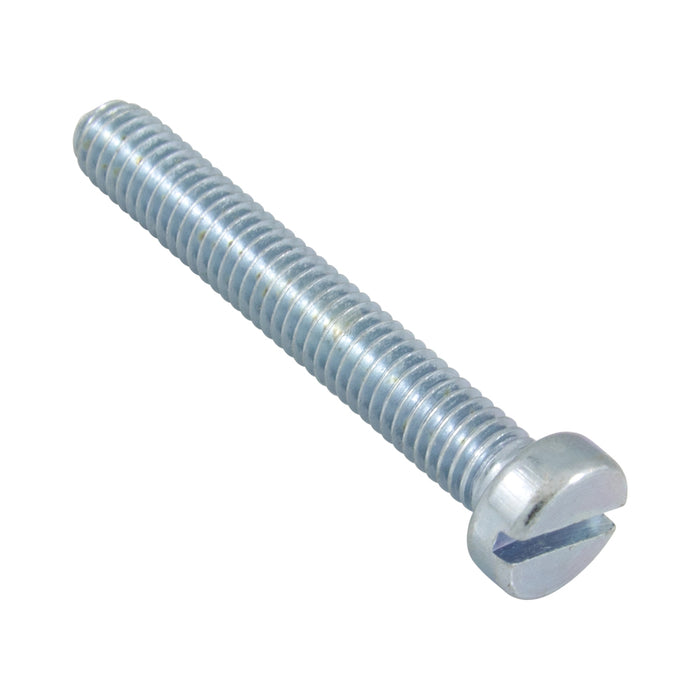 Machine Screw, Cheese Head, Slotted Drive, M8 x 1.25 mm UNC x 50 mm Length, Steel Zinc Plated