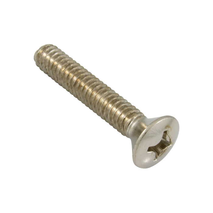 Machine Screw, Oval Head, Phillips Drive, #8-32 UNC x 1/4" Length, Steel Nickel Plated
