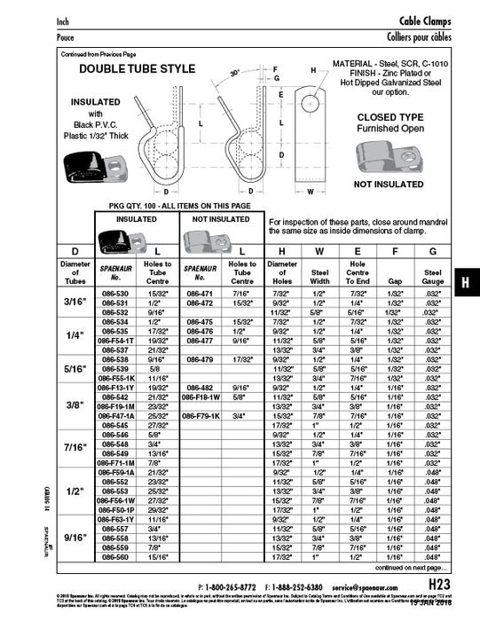 Double Tube Clamps - Closed Type (PVC Insulated) 9/16" Tube DIAs., .687" C to C Steel Hot Dipped Galvanized Black Vinyl Cushion