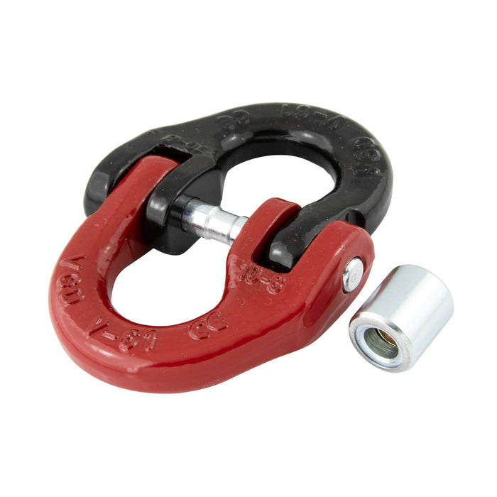 5/16" Twin Clevis Link Suitable for Grade 30,40 & 70 Chain Load Capacity 4,700 Lbs. Body: C-1045 Carbon Steel Pin: Alloy Steel by Spaenaur Inc.