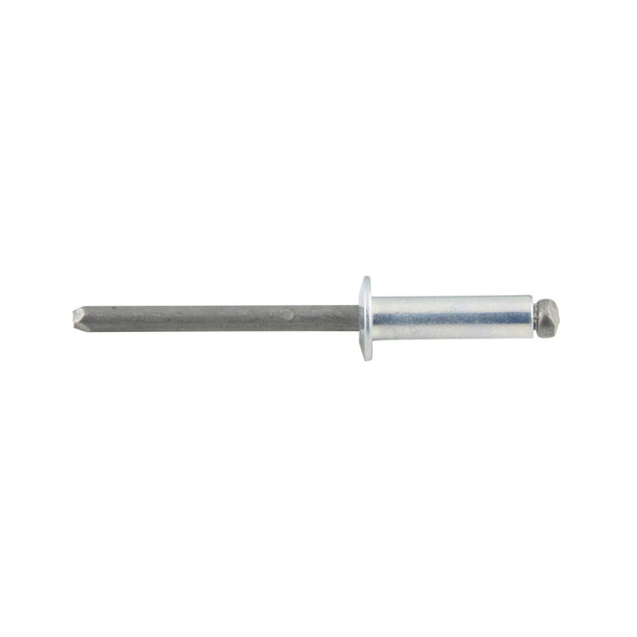 Pop Rivet Dome Head, Open End 1/4" x .990" LG (.626"-.750" Grip) Steel Zinc Plated