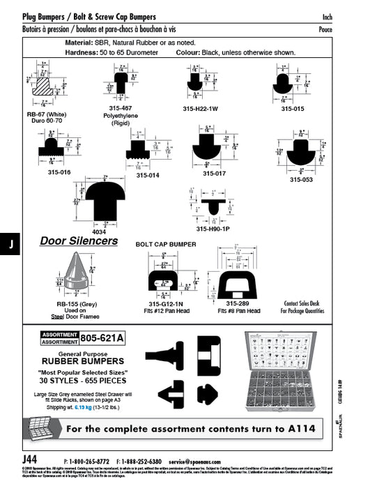 Stem Bumper 5/8" Large OD x 9/16" O/A HT x 5/16" Stem OD x 1/4" Stem Length Sbr Black, 70 Duro