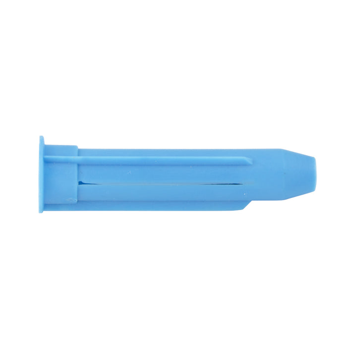 Hollow Wall Parallel-Finned Anchor, "Light Rosett", Nylon Blue, #10-12 Screw Dia x 2-3/16" Length