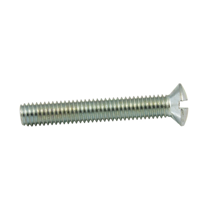 Machine Screw, Oval Head, Slotted Drive, M4 x 0.70 mm UNC x 8 mm Length, Steel Zinc Plated
