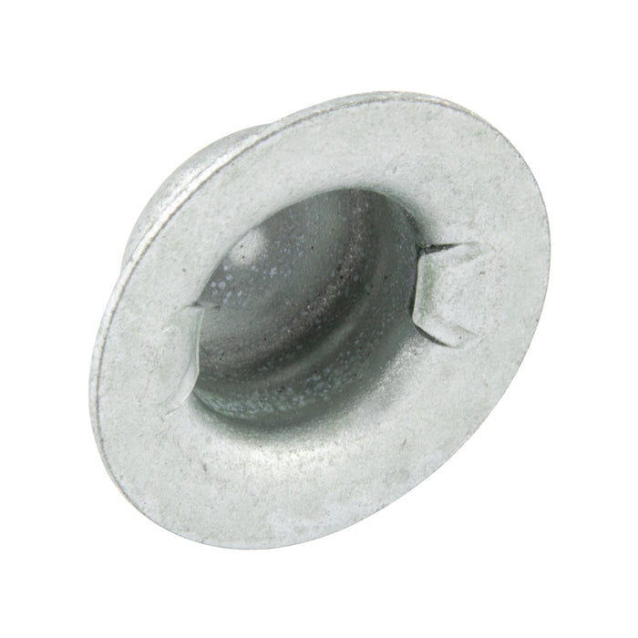 Écrou à pression de type « Pushnut » pour tige de 7/16", rondelle de 7/8" de diamètre x 0,328" de hauteur hors tout, en acier zingué par électrolyse, fabriqué par Spaenaur Inc.