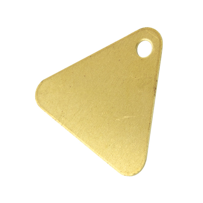 Triangular Blank Tag (One 1/8" Hole) 1-3/8" x 1-3/8" x .032" THK Brass Plain by Spaenaur Inc.
