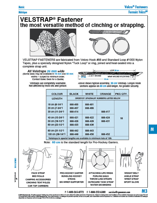 Velstrap Fastener - orange 25 mm x 40 Cm Nylon, orange Colour