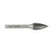 Carbide Burr, Double Cut Pointed Tree Shape 3/8" DIA x 3/4" LGTH x 1/4" Shank Hardened Steel Shank, Tungsten Carbide Tip by Spaenaur Inc.