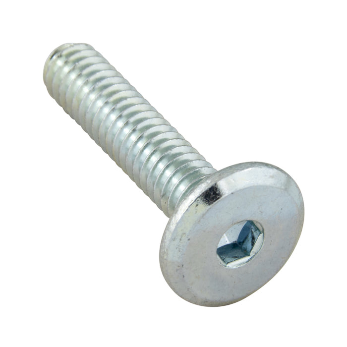 Rampa Flat Head Screws Type Kf with Hex Drive, 15 mm OD Flat HD M6 x 60mm LGTH Class 4.8 Steel Zinc Plated