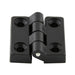 Plastic Hinge, Interior Mounting Brass Tapped Female Insert 2.52" x 2.52" x .51" Thermoplastic Material, Black Zinc Plated Steel Pin by Spaenaur Inc.