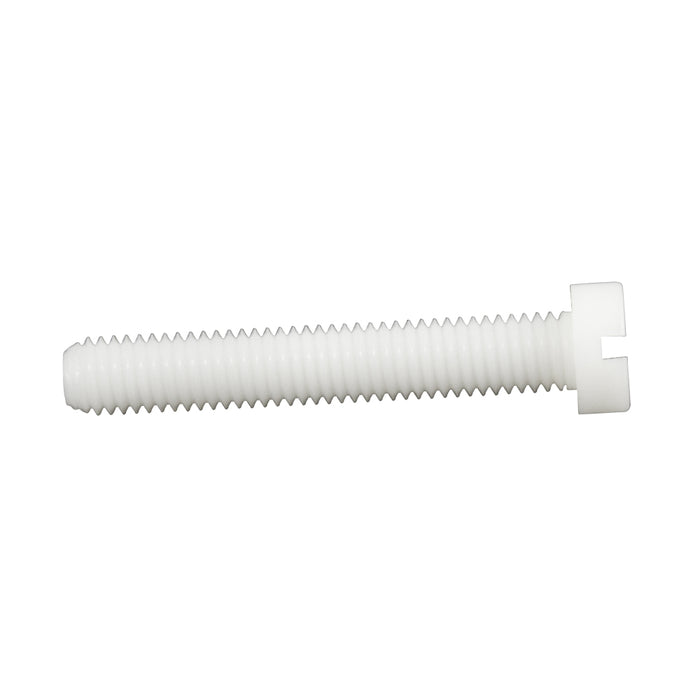 Machine Screw Slot Cheese Head M3 x 0.50 x 20mm Nylon 6/6 Natural