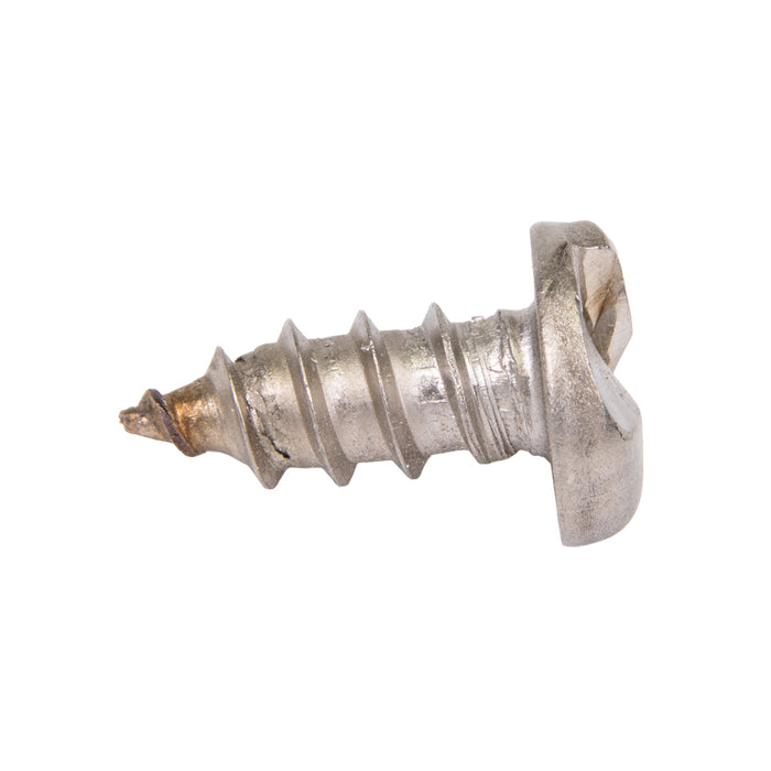 Tamper-Resistant Tapping Screw, Round Head One-Way Slotted Drive, 10A x 1/2" Length, Stainless Steel 18-8