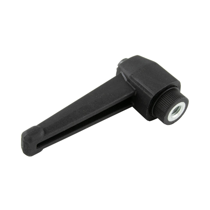 Clamping Lever with 90 Degree Arm, Female Steel Insert 3.70" Length, 5/16"-18 Thread 1.85" Overall Height Thermoplastic Material Black