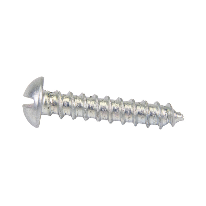 Tapping Screw, Round Head Slotted Drive, Type AB, #10 x 1" Length, Steel Zinc Plated by Spaenaur Inc.