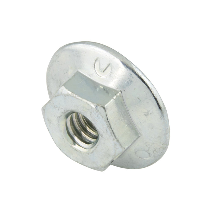 Écrou hexagonal à bride TEChlock Super, 3/8"-16 UNC, diamètre maximal de la bride : 1,093", en acier de nuance F, zingué et ciré, par TechPlus®