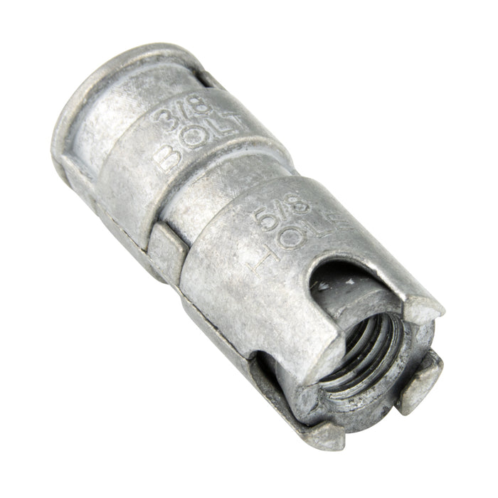 Double Expansion Shield, Ribbed, Alloy Zinc Plated, 5/16"-18 Bolt x 1-5/8" (5/8" Drill)
