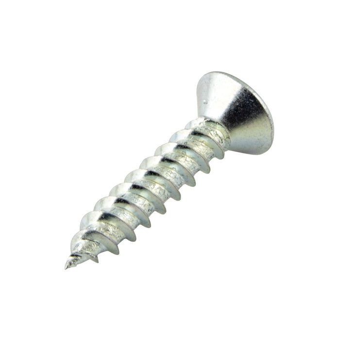 Wood Screw, Flat Head, Phillips, #8 x 1-1/4" Length, Steel Zinc Plated, ASME/ANSI B18.6.1