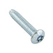 Security Thread-Cutting Screw, 6-Lobe Button HD, Type F #8-32 UNC x 3/4" LG, Recess Tr15, Low Carbon Case Hardened Steel Zinc Plated by Spaenaur Inc.