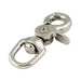 Mousqueton à goupille, œillet rond pivotant 3/8 po, longueur totale 2 3/8 po, ouverture 3/8 po, moulé en zinc, nickelé par Spaenaur Inc.