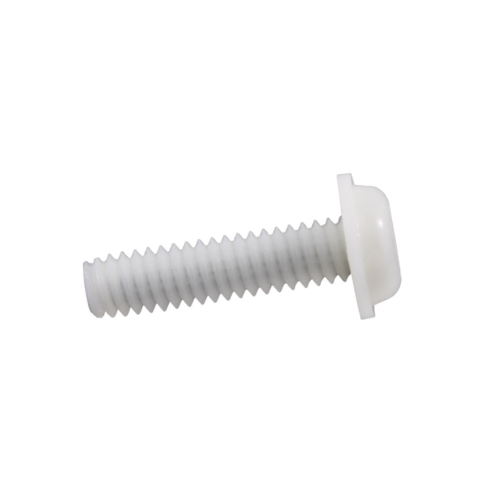 Metal-Core Machine Screw, Slot Round Washer Head #10-32 UNF x 1/2" L Steel Core, Nylon Shell