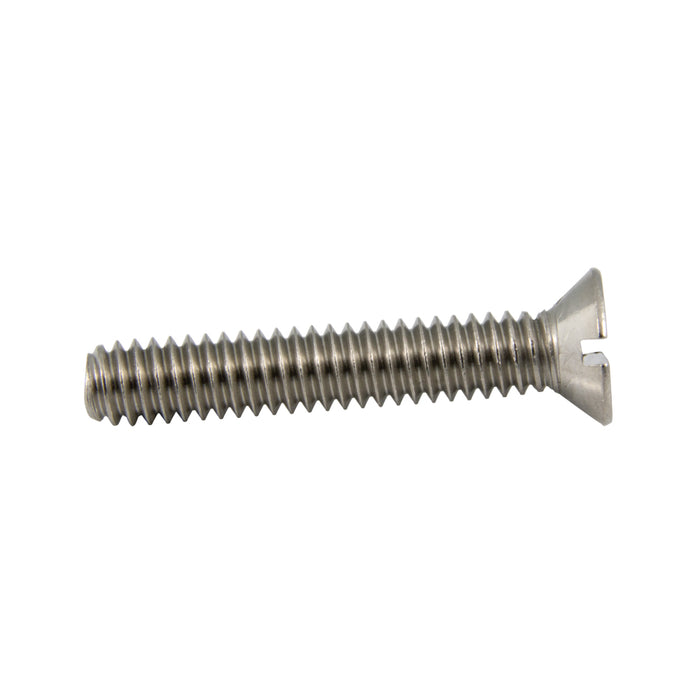 Machine Screw, Flat Head, Slotted Drive, M2 x 0.40 mm UNC x 8 mm Length, Stainless Steel