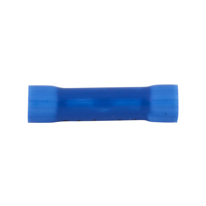 Butt Connector Insulated Solderless 16-14 Wire, A=1, E=5/32, F=13/64 Electrolytic Copper, Blue Plastic Insulator, Bright Tin Plate by Spaenaur Inc.