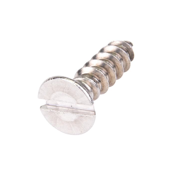 Tapping Screw, Flat Head Slotted Drive, Type AB, #10 x 1-1/2" Length, Stainless Steel