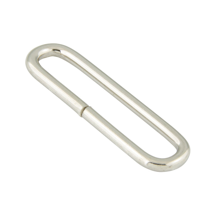 Oblong Loop, No CLasp 1 1/16" Strap, O/S 21/64" x 1 15/64" x .080" Steel Nickel Plated