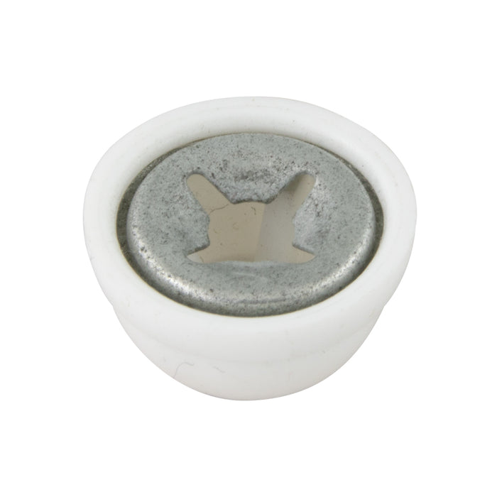 Écrou à emboîter, blanc, pour goujon de 0,187" (3/16") de diamètre. Insert en acier à ressort, capuchon en plastique, de la marque Spaenaur Inc.