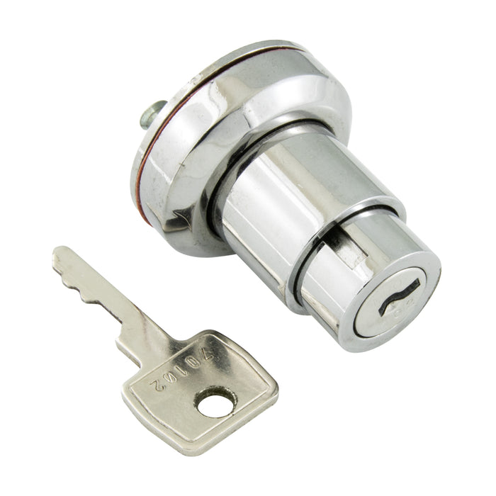 Serrure pour porte coulissante, 2 clés série 18 à clés différentes, acier chromé brillant, par Spaenaur Inc.