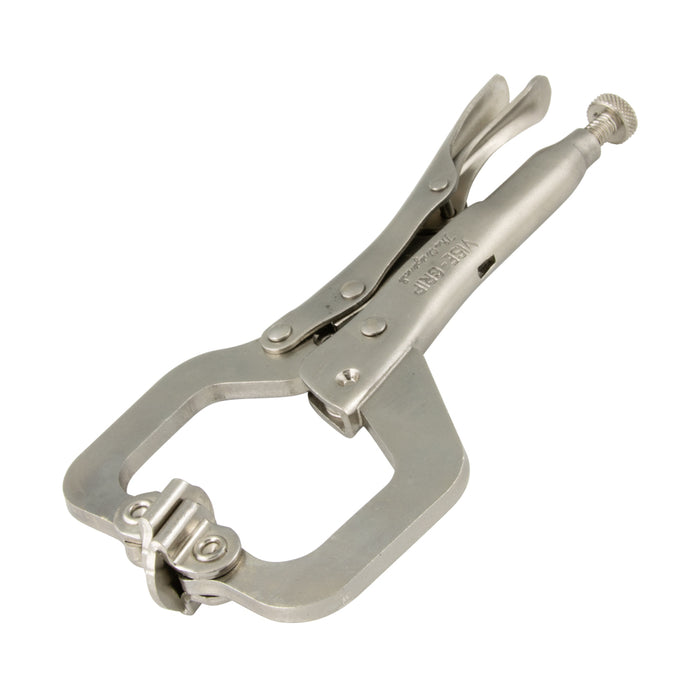 Vise-Grip Locking Clamp with Swivel Pads, 6-1/2" LG, 2-1/8" Jaw Alloy Steel Heat Treated