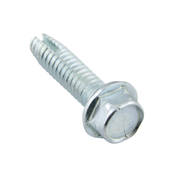 Thread-Cutting Screw, Indented Hex Washer Head Type F #8-32 UNC x 5/16" (Head 1/4" AF) Low Carbon Steel Case Hardened Zinc Chromate, ANSI B18.6.4-1966