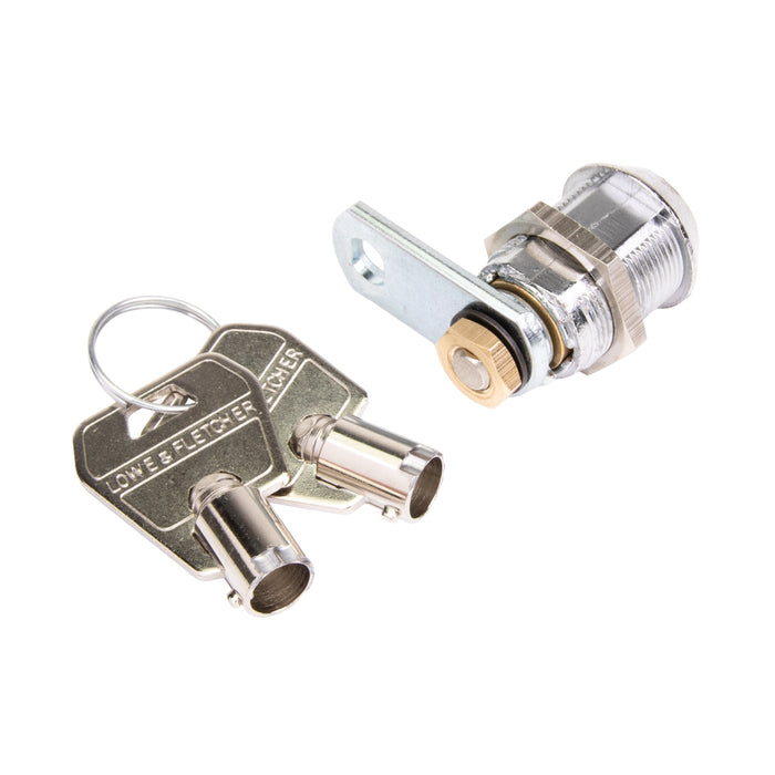 Radial Pin Tumbler(RPT) Anti Drill Lock, Key Series 99, 28 mm Flat Cam x 18 mm Length, Keyed to Differ, Non-Matsered, Bright Chrome Finish by Spaenaur Inc.