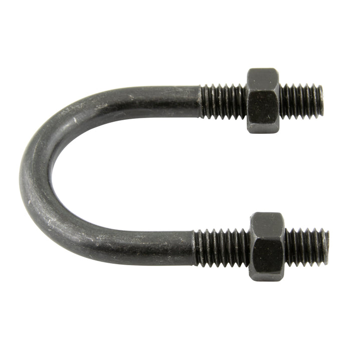 1/2"-13 U-Bolt with Nuts for Pipe Size 3-1/2" 4" ID x 5-1/2" Inside Length Low Carbon Steel, Black Oxide