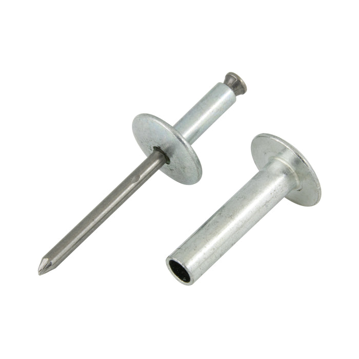 Blind Rivet with Steel Sleeve, Mandrel, Tubular Components 1/4" DIA x 5/8"-3/4" Grip Steel Zinc Plated by Spaenaur Inc.