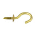 Solid Brass Cup Hook 1 1/2" x .150" x 2 1/8" O/A Length Brass Plain by Spaenaur Inc.