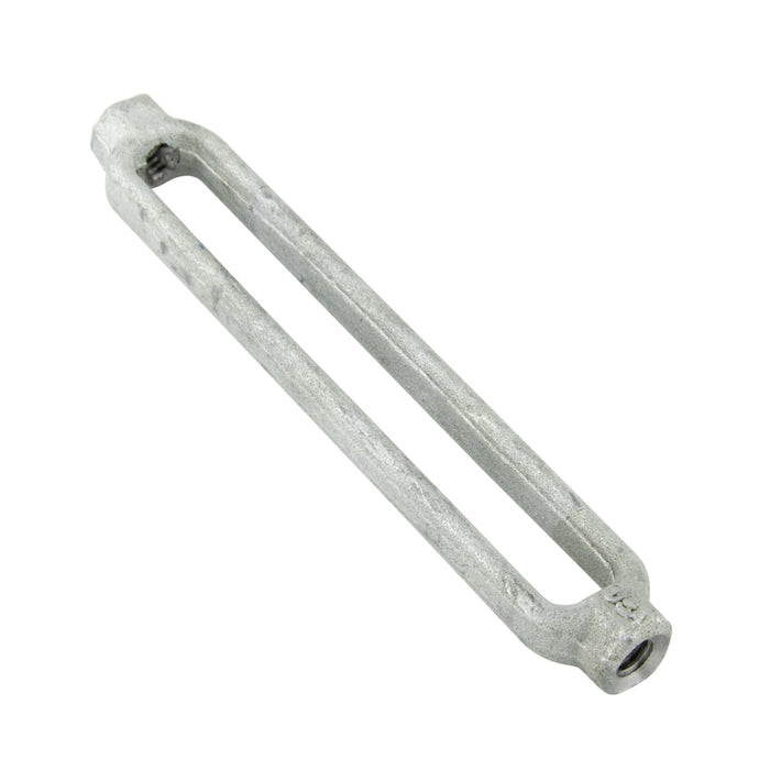 Turnbuckle Body with One Right Hand And One Left Hand Thread 1"-8 UNC x 6" Take-Up, 9" Oal, 1-1/2" Head Length, 1030 Steel Drop forged Hot Galvanized Finish by Spaenaur Inc.