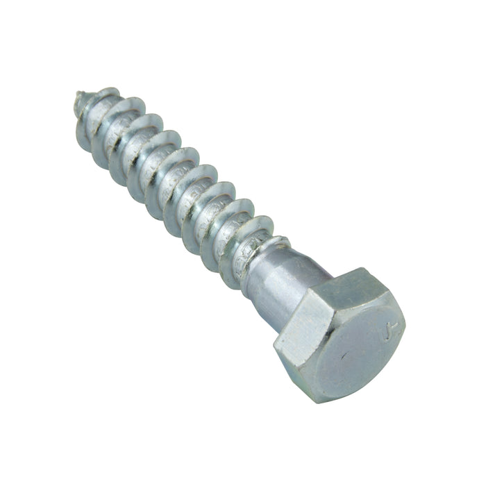 Lag Screw, Hex Head, 1/2" x 3", Steel Zinc Plated, ASME/ANSI B18.2.1