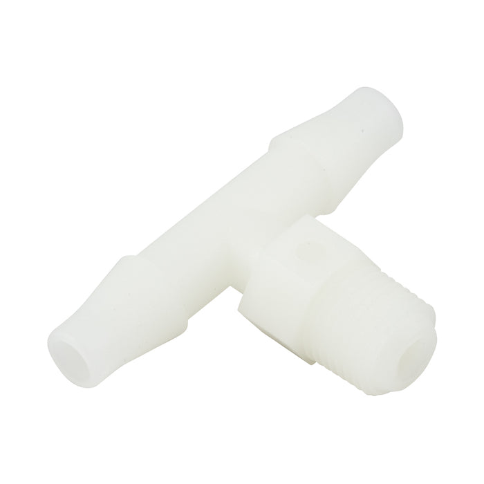 Miniature Branch Tee for 1/4" Tubing ID (1/8"-27 NPT) Nylon