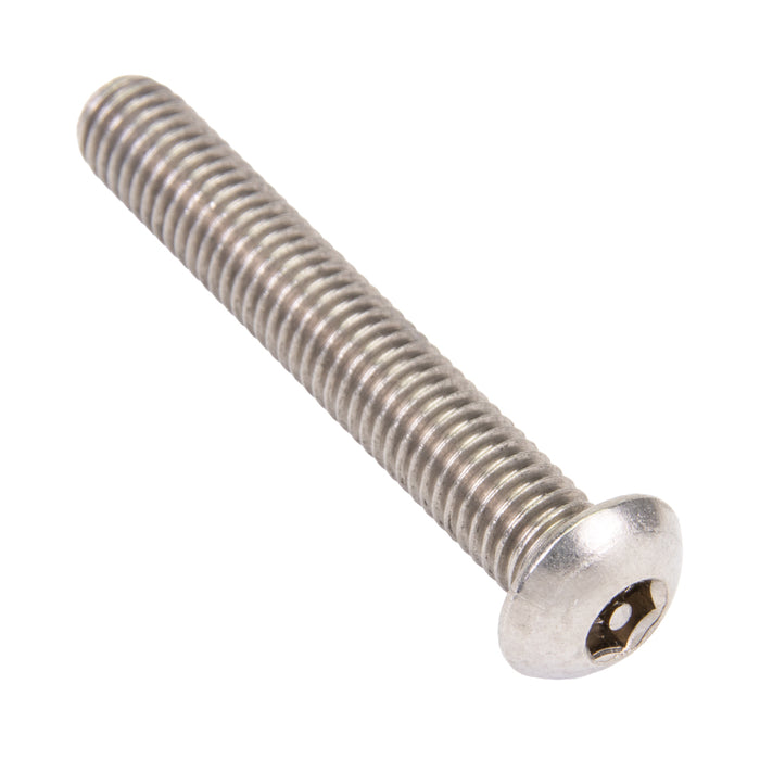 Security Screw, Button Head Security Hex Socket Drive, #10-24 UNC x 1-1/2" Length, Steel Plain by Spaenaur Inc.